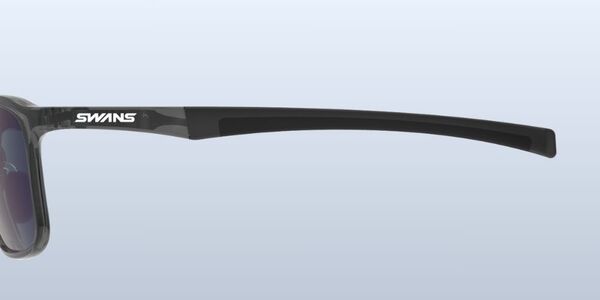 キャップやバイザーと併用可能なテンプル形状