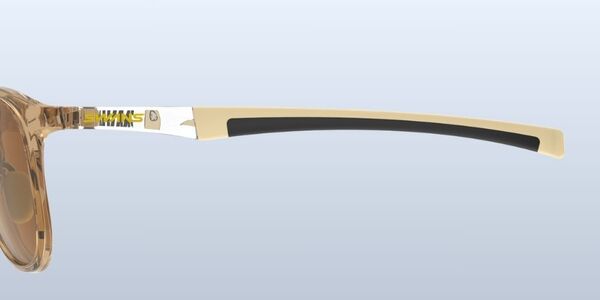 キャップやバイザーと併用可能なテンプル形状