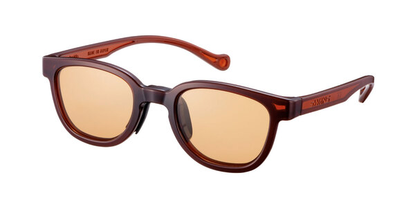 紫外線から子供の目を守ることができる、茶色でブラウンレンズのキッズサングラス