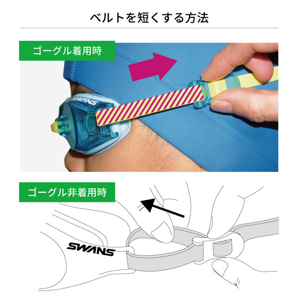 SJ-9 LAV スイミングゴーグル レンズ内側からの見え方のイメージ