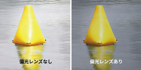 水面からのギラツキをカットして”くっきり”とした視界を確保