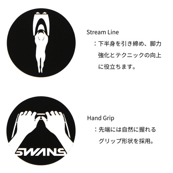 Stream Line：下半身を引き締め、脚力強化とテクニックの向上に役立ちます。 Hand Grip：先端には自然に握れるグリップ形状を採用。