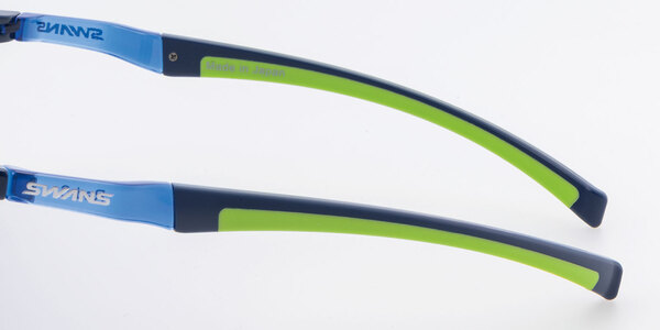 Temple design compatible with caps and visors