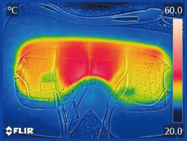 Prevents fogging through surface heating